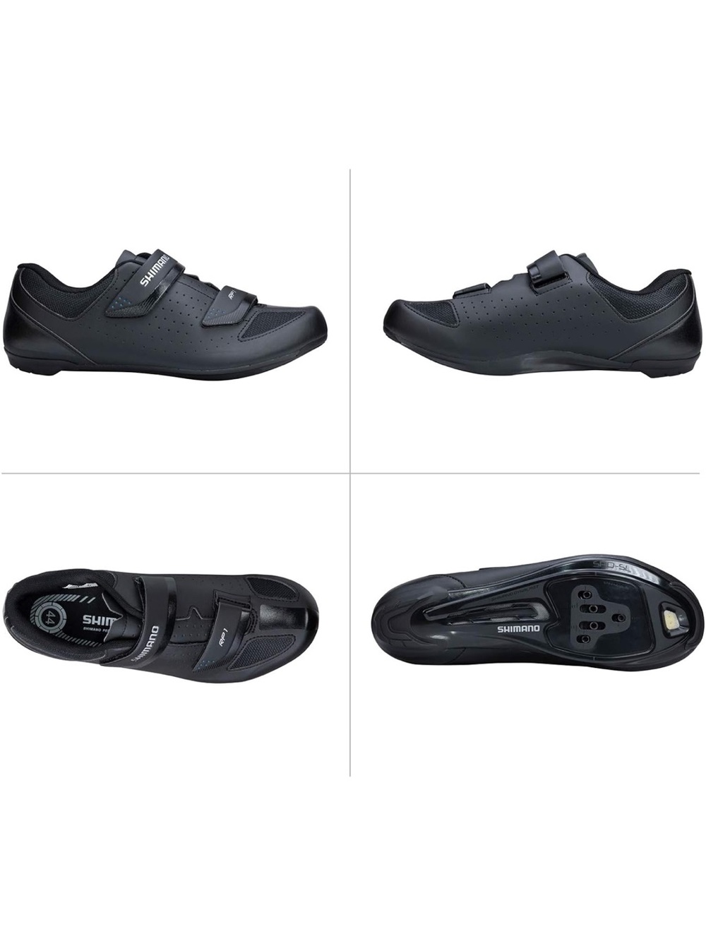 Shimano Black Road Cycling Shoe with Dual Hook-and-Loop Straps - Picture 2 of 5